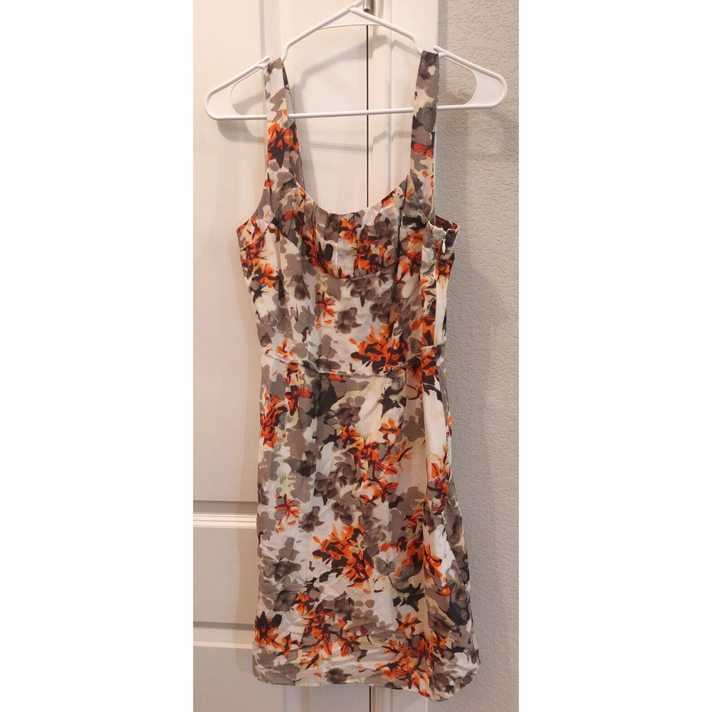 Banana Republic SILK blend Dress Size 2 - Lined Orange Blossom Sleeveless floral
